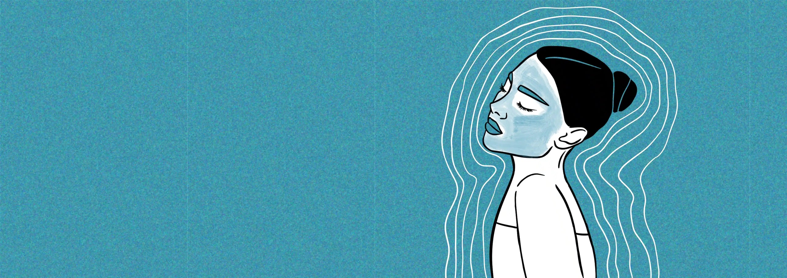 Desktop Background Banner Containing A Women With A Face Mask 