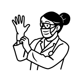 An Image Showing A Doctor Putting On Gloves Signifying "Products Made By Doctors"