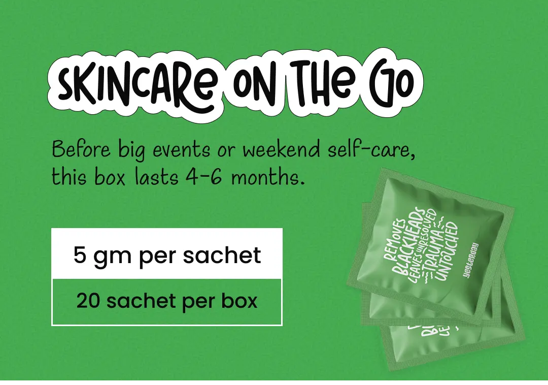 An Image Showing When To Use Blackheads Removal Face Pack and How Much The Box Lasts