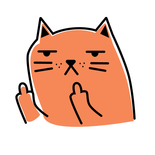 An Illustration Showing A Cat With Middle Finger Signifying "Be Fucking You"