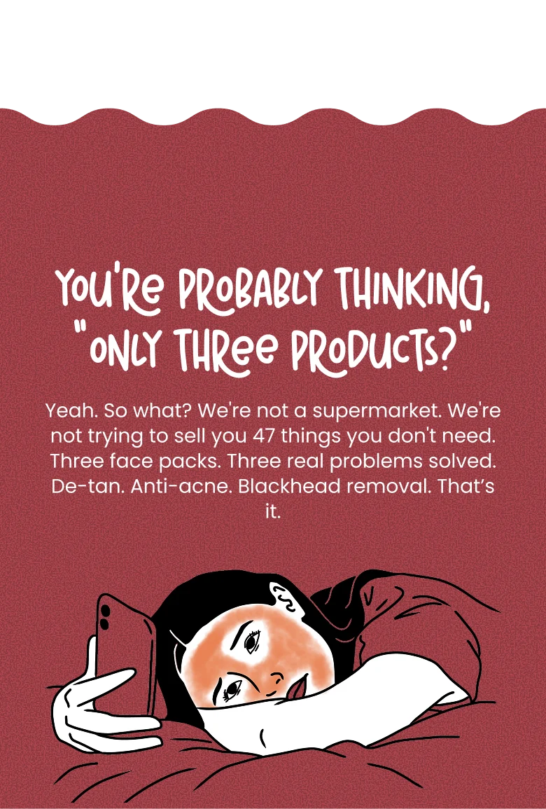 Illustration Of A Person Being sad That Only Three Products Are Available.